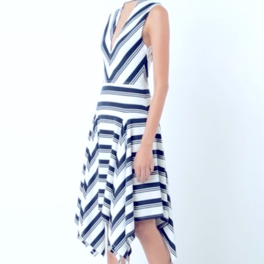 Derek Lam 10 Crosby striped midi cutout dress